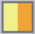 square divided vertically, left pale yellow and right orange, with gray outline