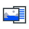 Browse Results icon: overlapping image thumbnail and document sheet