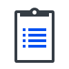 Manage Templates icon: clipboard outline with blue bulleted list