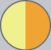 circle divided vertically, left pale yellow and right orange, with gray outline