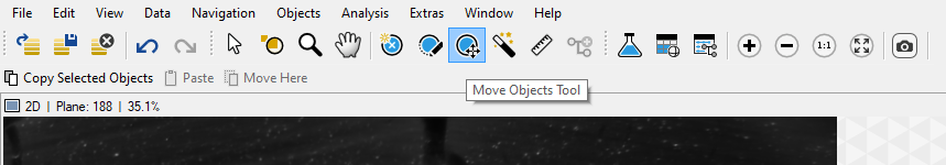 Application toolbar showing Move Objects Tool icon with tooltip 'Move Objects Tool'