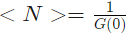 Formula: ⟨N⟩ = 1 / G(0), average number of molecules expressed as the inverse of G(0)