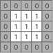 5x5 grid with a centered 3x3 block of ones surrounded by zeros