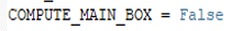 Code snippet showing COMPUTE_MAIN_BOX = False