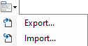 Context menu showing Export... and Import...