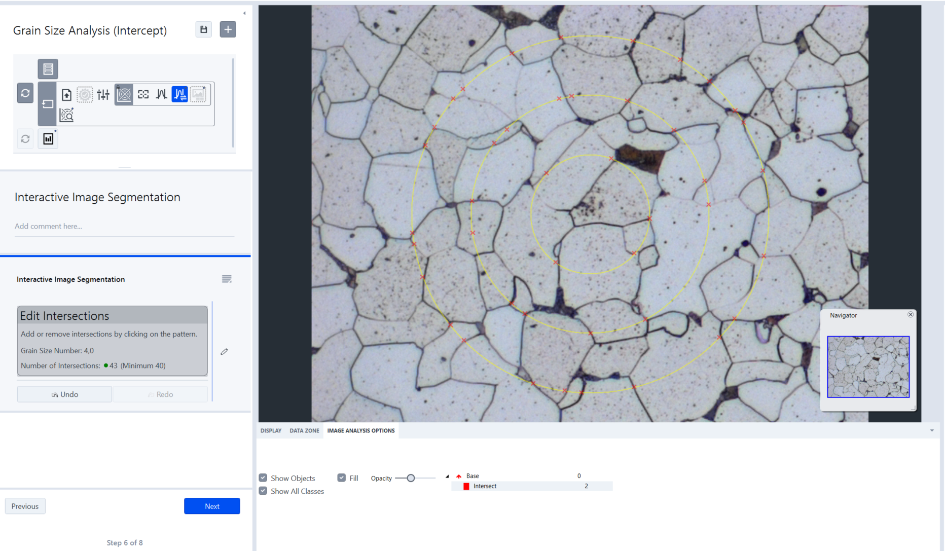 Grain Size Analysis - Intercept Method