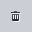Trash can icon above a small square with dotted outline on white background