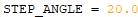 Text snippet showing STEP_ANGLE = 20.0