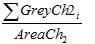 Fraction: ΣGreyCh2i over AreaCh2, sum of channel 2 gray values divided by total number of pixels in channel 2