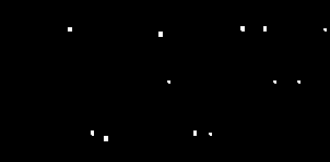 Scattered small white dots on black background