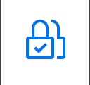 Two blue padlock icons with a check mark on the front padlock on dark background