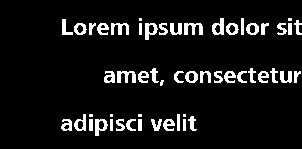 White centered text 'Lorem ipsum dolor sit', 'amet, consectetur', 'adipisci velit' on black background