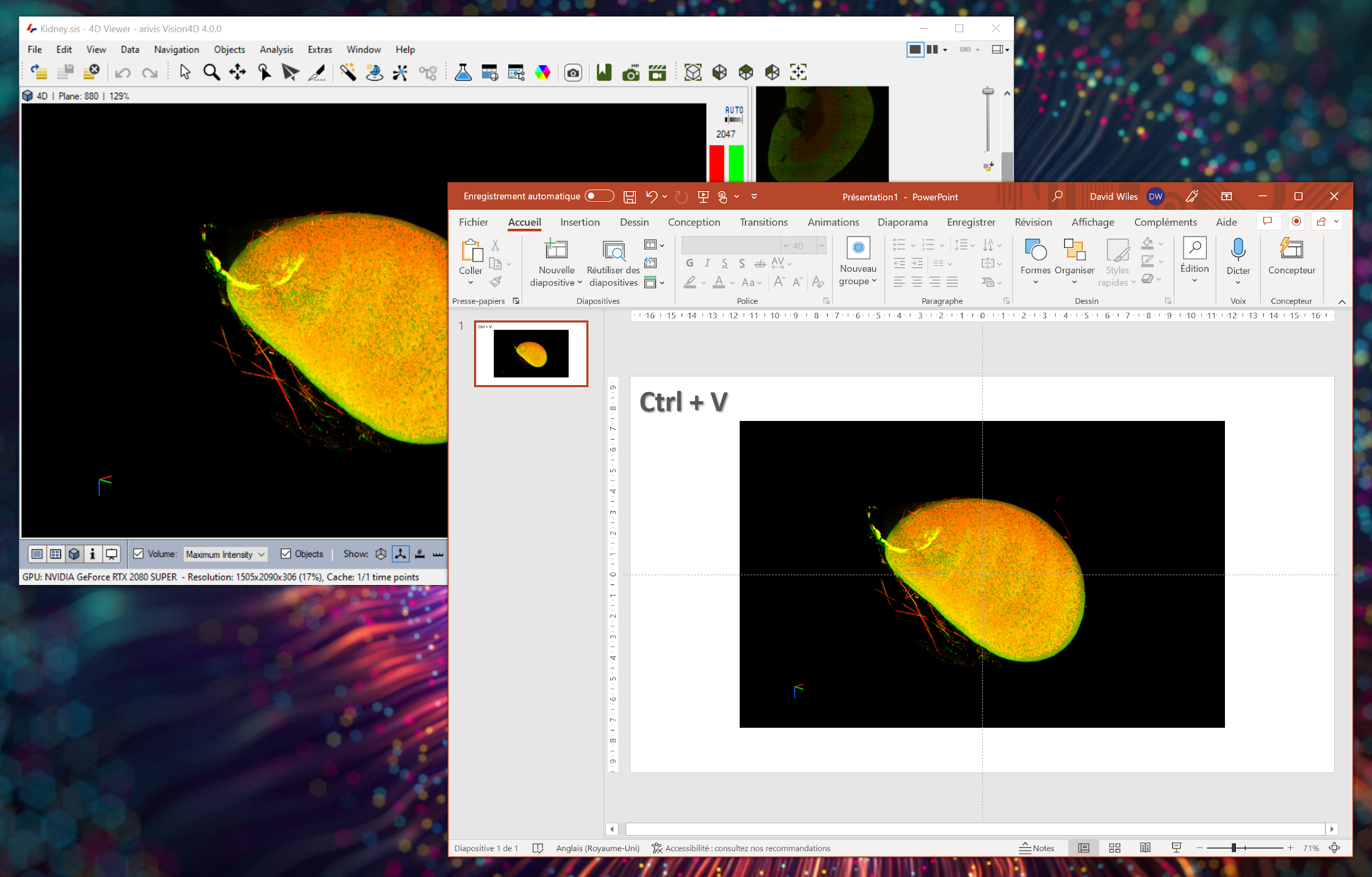 High Resolution Rendering dialog: Image Resolution Full HD 1920x1080, Zoom 42.6%